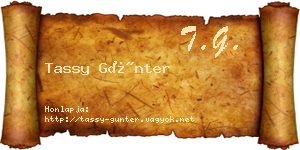 Tassy Günter névjegykártya